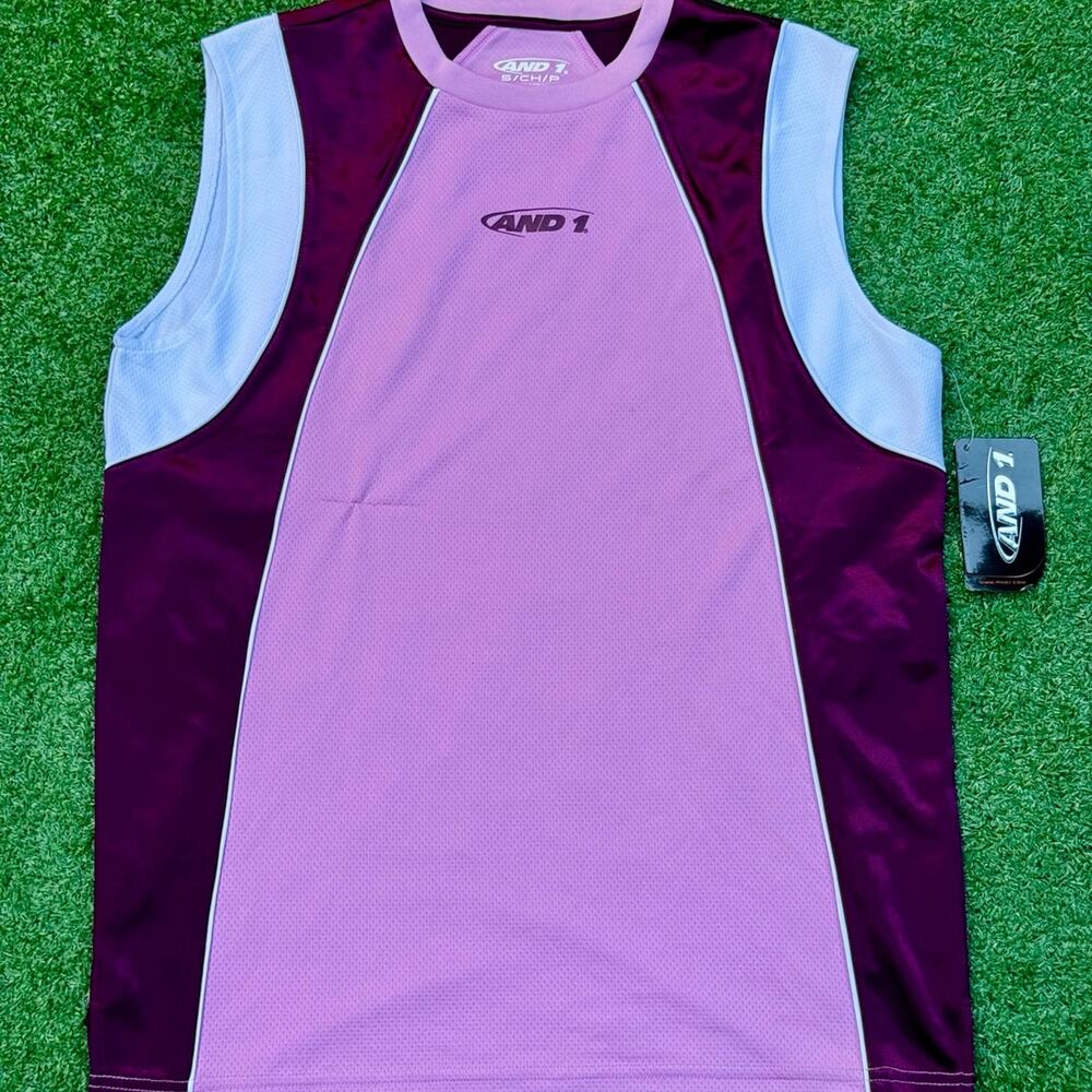 AND1 Tank Top Shirt Exile Sleeveless Jersey Orchid New With Tag